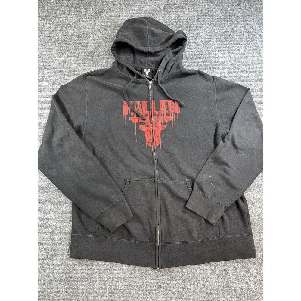 Vintage Fallen Skate Hoodie Large Full Zip Hooded Jacket Made In USA